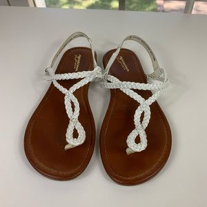 White braided sandals
